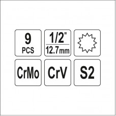 YT-10663 YATO Set biti de impact spline, cu adapto..